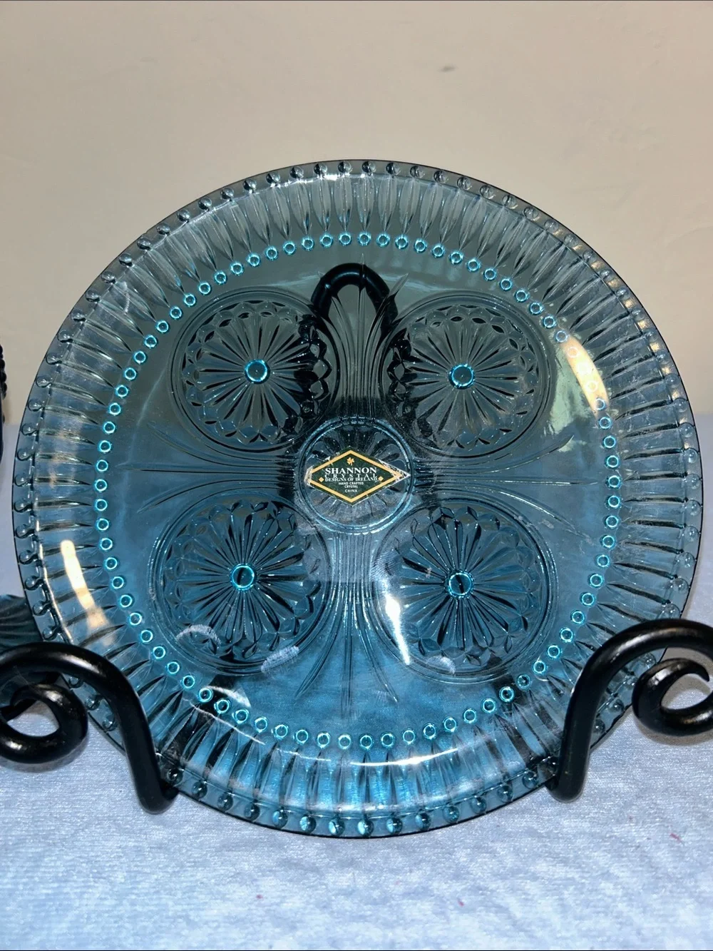 Shannon Crystal by Godinger, Medallion Collection Plate and Goblet